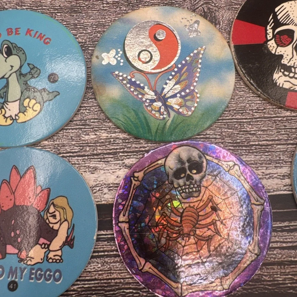 Vintage Pogs Lot of 10 Unbranded / Unidentified 1990's